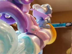 Size: 4032x3024 | Tagged: safe, derpibooru import, official, starlight glimmer, trixie, pony, unicorn, cutie mark, duo, fan series, figurine, guardians of harmony, irl, merchandise, photo, plot, rocket, toy, trixie's rocket