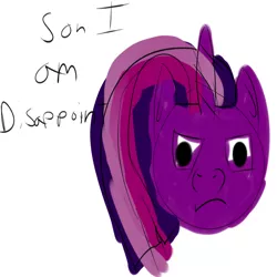 Size: 1000x1000 | Tagged: artist:kulpa, bad, derpibooru import, meme, not salmon, safe, simple background, solo, son i am disappoint, terrible, twilight sparkle, wat