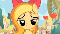 Size: 1334x750 | Tagged: artist:reverse studios, bow, cute, derpibooru import, female, filly, hair bow, lidded eyes, looking at you, oc, ocbetes, oc:sally candy, pmv, safe, show accurate, solo