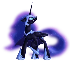 Size: 2310x1964 | Tagged: alicorn, artist:kyodashiro, derpibooru import, female, looking up, mare, nightmare moon, safe, simple background, solo, transparent background
