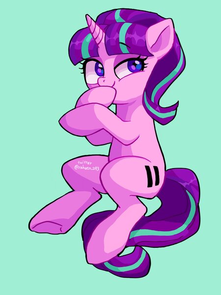 Size: 1536x2048 | Tagged: safe, artist:rakuen_295, derpibooru import, starlight glimmer, pony, unicorn, equal cutie mark, sitting, smiling, smirk, solo