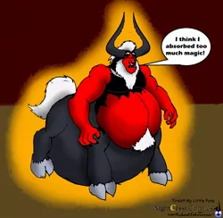 Size: 1280x1250 | Tagged: artist:k9manx90, belly, bhm, big belly, centaur, derpibooru import, dialogue, fat, lord tirek, male, obese, sexy, signature, solo, solo male, standing, stupid sexy tirek, suggestive