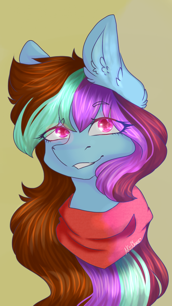 Size: 720x1280 | Tagged: safe, artist:akiiichaos, derpibooru import, oc, oc:rain fly, pony, bust, female, mare, portrait, solo