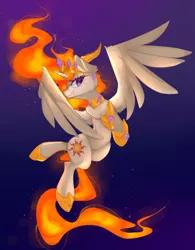 Size: 3900x5000 | Tagged: safe, artist:crystalfilth, derpibooru import, nightmare star, alicorn, pony, fangs, female, hoof shoes, mane of fire, mare