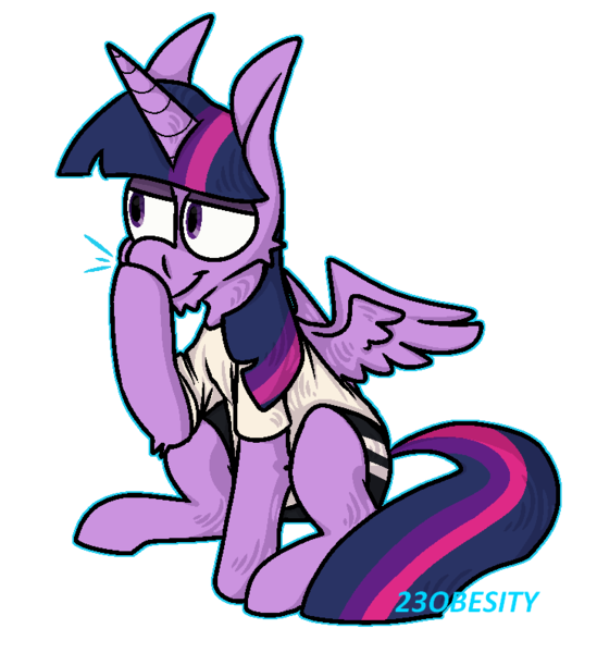 Size: 727x795 | Tagged: alicorn, artist:pony-puke, boop, clothes, derpibooru import, lidded eyes, pants, safe, self-boop, shirt, simple background, sitting, spread wings, transparent background, twilight sparkle, twilight sparkle (alicorn), wings