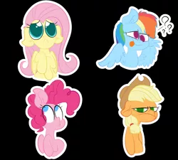 Size: 1024x922 | Tagged: safe, artist:amethystcutey, derpibooru import, applejack, fluttershy, pinkie pie, rainbow dash, earth pony, pegasus, pony, faic, female, mare