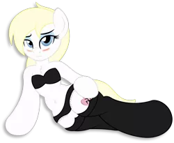 Size: 5312x4355 | Tagged: suggestive, artist:digiqrow, deleted from derpibooru, derpibooru import, oc, oc:aryanne, pony, semi-anthro, absurd resolution, aryan pony, bandeau, black underwear, blushing, bra, bra on pony, clothes, female, frilly underwear, looking at you, nazi, nazipone, panties, simple background, solo, solo female, stockings, thigh highs, transparent background, underwear