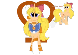 Size: 1280x900 | Tagged: safe, artist:faith-wolff, derpibooru import, ponified, pony, fanfic:the bridge, crossover, curved horn, fanfic art, female, mare, mina aino, sailor moon, sailor venus, simple background, transparent background