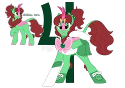 Size: 1280x900 | Tagged: safe, artist:faith-wolff, derpibooru import, ponified, kirin, pony, fanfic:the bridge, crossover, curved horn, fanfic art, female, lita kino, mare, sailor jupiter, sailor moon, simple background, transparent background