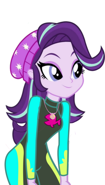 Size: 1556x2728 | Tagged: safe, derpibooru import, starlight glimmer, fish, equestria girls, equestria girls series, clothes swap, diving suit, geode of fauna, implied fluttershy, magical geodes, simple background, transparent background, wetsuit