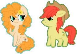 Size: 739x516 | Tagged: safe, artist:missmele-madness, derpibooru import, bright mac, pear butter, pony, brightbutter, chibi, female, male, shipping, simple background, straight, transparent background