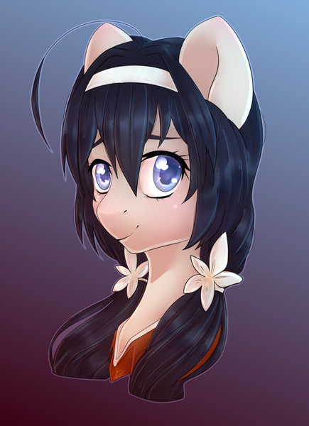 Size: 1708x2356 | Tagged: safe, artist:tigra0118, derpibooru import, ponified, pony, anime, art, bungou stray dogs, bust, crossover, female, kyouka izumi, my little pony, portrait, solo