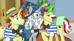 Size: 1920x1080 | Tagged: safe, derpibooru import, screencap, flam, flim, star swirl the bearded, pony, friendship university, flim flam brothers, magic, photo