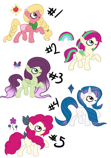 Size: 1024x1448 | Tagged: safe, artist:koharuveddette, artist:queens--adopts, derpibooru import, oc, unofficial characters only, adoptable, magical lesbian spawn, offspring, parent:applejack, parent:fluttershy, parent:pinkie pie, parent:princess celestia, parent:rainbow dash, parent:rarity, parents:applelestia, parents:dashlestia, parents:flutterlestia, parents:pinkielestia, parents:rarilestia