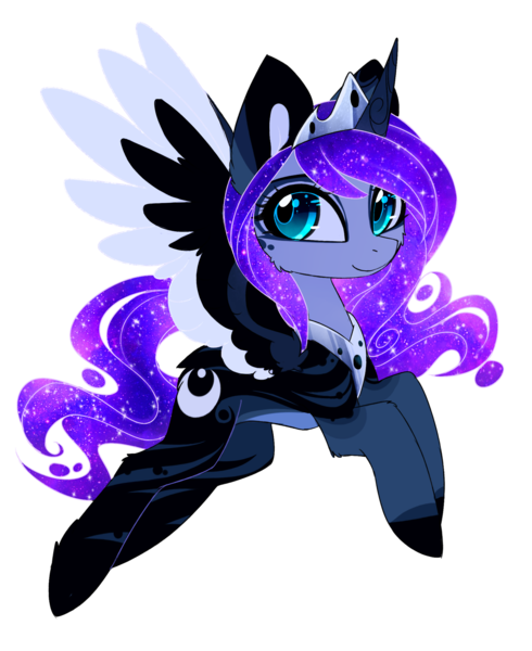 Size: 1280x1568 | Tagged: safe, artist:magnaluna, derpibooru import, part of a set, princess luna, zefiros codex, alternate hairstyle, alternate universe, simple background, solo, transparent background