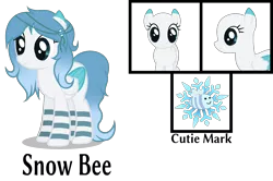 Size: 3233x2144 | Tagged: safe, artist:bluemoonbluepony, derpibooru import, oc, oc:snow bee, pegasus, pony, female, mare, reference sheet, show accurate, simple background, solo, transparent background