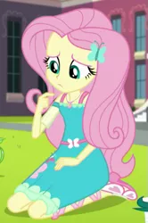Size: 339x510 | Tagged: safe, derpibooru import, screencap, fluttershy, equestria girls, equestria girls series, the finals countdown, cropped, geode of fauna, solo
