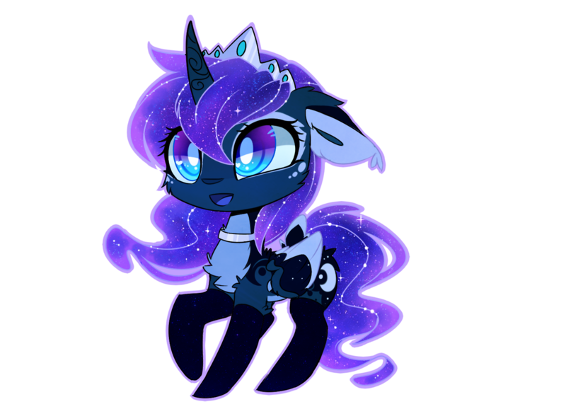 Size: 1280x924 | Tagged: safe, artist:magnaluna, derpibooru import, princess luna, ambiguous facial structure, chibi, simple background, solo, transparent background