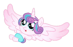 Size: 1600x1043 | Tagged: safe, derpibooru import, princess flurry heart, alicorn, pony, the crystalling, baby, baby pony, cooing, cute, dawwww, diaper, female, filly, flurrybetes, foal, happy, large wings, open mouth, simple background, solo, spread wings, transparent background, wings