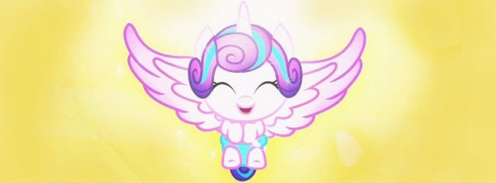 Size: 700x259 | Tagged: backlighting, cooing, cute, dawwww, derpibooru import, diaper, eyes closed, flurrybetes, glow, happy, large wings, open mouth, princess flurry heart, safe, screencap, solo, spread wings, the crystalling, wings