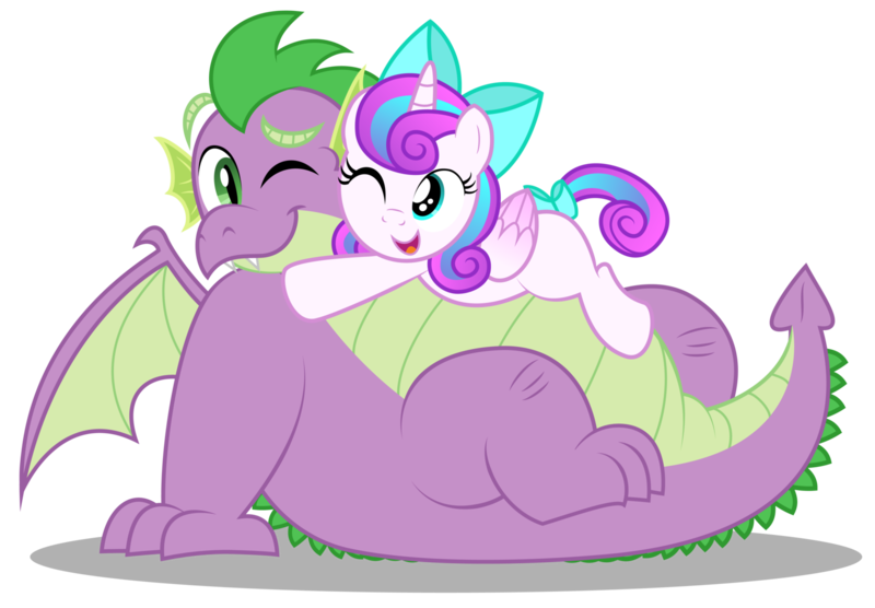 Size: 1600x1112 | Tagged: safe, artist:aleximusprime, derpibooru import, princess flurry heart, spike, alicorn, dragon, pony, flurry heart's story, adult, adult spike, bow, chubby, cute, dawwww, fat, fat spike, female, filly, filly flurry heart, glomp, hug, older, older spike, plump, simple background, tackle hug, transparent background, uncle spike, vector, winged spike