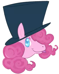 Size: 756x942 | Tagged: artist needed, safe, derpibooru import, edit, editor:pcaf, pinkie pie, :p, blank slate, cute, exploitable, hat, meme, meme template, simple background, solo, template, tongue out, top hat, transparent background