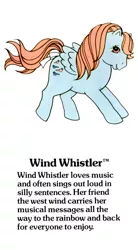 Size: 550x1000 | Tagged: safe, derpibooru import, official, wind whistler, pegasus, pony, bow, female, g1, g1 backstory, mare, misprint, my little pony fact file, official art, printing error, solo, tail bow