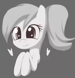 Size: 1543x1608 | Tagged: artist:an-m, aryan, aryan pony, black and white, blonde, derpibooru import, female, filly, grayscale, happy, heart, hooves up, monochrome, nazipone, oc, oc:luftkrieg, safe, smiling