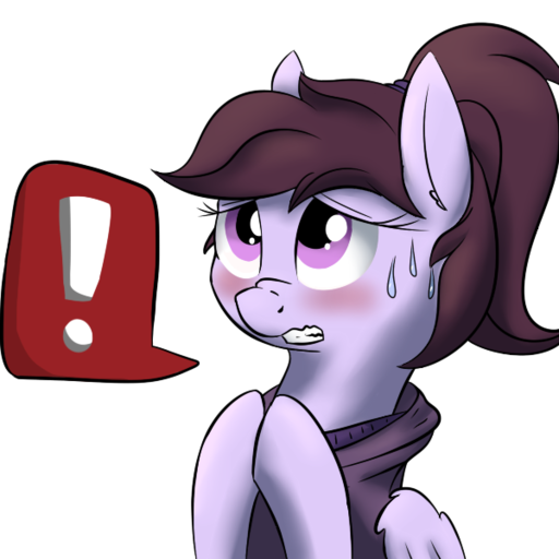 Size: 512x512 | Tagged: safe, artist:lux, derpibooru import, oc, oc:pillow case, unofficial characters only, pegasus, pony, ask-pillowcase, bust, exclamation point, female, icon, mare, pictogram, simple background, transparent background, tumblr, tumblr blog, tumblr comic