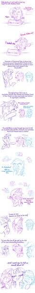 Size: 650x5342 | Tagged: suggestive, artist:raridashdoodles, derpibooru import, rainbow dash, rarity, starlight glimmer, twilight sparkle, twilight sparkle (alicorn), alicorn, pegasus, pony, unicorn, the end in friend, ..., bedroom eyes, belly kisses, blushing, butt grab, comic, female, grope, gulp, implied cunnilingus, implied oral, implied sex, implied slavery, implied starlight glimmer, lesbian, mare, nervous, one eye closed, raridash, shipping, simple background, sweat, twilight is a foal fiddler, upside down, white background, wink