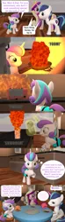 Size: 1920x6480 | Tagged: 3d, artist:red4567, burger, burnt juice, clothes, comic, derpibooru import, fire, fireball, flurry heart ruins everything, food, hay burger, meme, older, older flurry heart, princess cadance, princess flurry heart, safe, shining armor, shorts, simpsons did it, source filmmaker, steamed hams, table, the simpsons