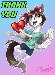 Size: 938x1280 | Tagged: anthro, artist:sunny way, chibi, cute, derpibooru import, digitigrade anthro, feather, female, flying, heart, horse, love, mare, oc, oc:sunny way, pegasus, rcf community, safe, solo, unofficial characters only, wings