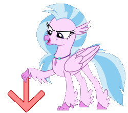 Size: 2159x1904 | Tagged: adorabolical, alternate version, animated, artist:sonofaskywalker, classical hippogriff, cute, derpibooru import, diastreamies, downvote, evil grin, female, glare, hippogriff, hitting, jewelry, necklace, open mouth, patting, pure unfiltered evil, safe, silverstream, silverstream's bucket, simple background, smiling, smirk, solo, the hearth's warming club, transparent background, vector