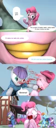 Size: 1280x2880 | Tagged: 3d, abuse, alicorn, artist needed, blood, comic, derpibooru import, grimdark, maud pie, out of character, pinkiebuse, pinkie pie, punch, rainbow dash, source filmmaker, teeth, twilight sparkle, twilight sparkle (alicorn)