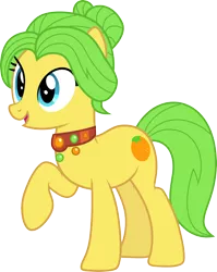 Size: 3000x3763 | Tagged: safe, artist:cloudyglow, derpibooru import, mosely orange, uncle orange, earth pony, pony, female, mare, rule 63, simple background, smiling, solo, transparent background