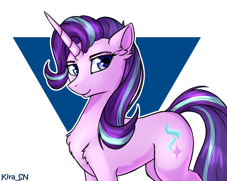 Size: 2500x2000 | Tagged: safe, artist:kirasunnight, derpibooru import, starlight glimmer, pony, unicorn, abstract background, chest fluff, female, mare, solo