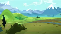 Size: 1440x814 | Tagged: crystal mountains, derpibooru import, mountain, mountain range, no pony, party pooped, safe, scenery, screencap, train tracks