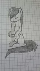 Size: 900x1600 | Tagged: safe, artist:sachiko765, derpibooru import, oc, unofficial characters only, pony, unicorn, bong, drugs, graph paper, marijuana, solo, traditional art