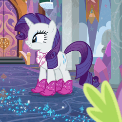 Size: 508x509 | Tagged: safe, derpibooru import, screencap, rarity, spike, dragon, pony, unicorn, the end in friend, animated, bandana, boots, bucking, clothes, cowboy boots, cropped, cute, daaaaaaaaaaaw, excited, female, glitter, glitter boots, grin, happy, hnnng, hoofy-kicks, horses doing horse things, laughing, male, mare, neckerchief, open mouth, piaffe, prancing, raised hoof, raised leg, rarara, raribetes, school of friendship, shoes, silly, smiling, solo focus, sparkles, trotting, trotting in place, weapons-grade cute, winged spike