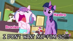 Size: 720x404 | Tagged: a flurry of emotions, alicorn, alicorn drama, derpibooru import, drama, end of ponies, engrish, first base, g5, g5 drama, gallop j. fry, grammar error, hasbro, image macro, in-universe brony, in-universe pegasister, little red, meme, princess flurry heart, safe, screencap, series finale blues, spike, spoiler:g5, super funk, train tracks (character), twilight sparkle, twilight sparkle (alicorn)