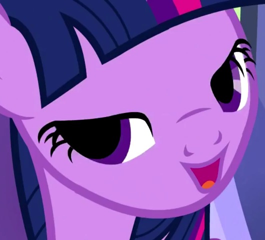 Size: 530x480 | Tagged: cropped, derpibooru import, episode needed, faic, lidded eyes, looking at you, open mouth, safe, screencap, smiling, solo, twilight sparkle