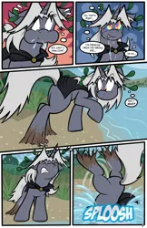 Size: 3500x5406 | Tagged: artist:virmir, cape, clothes, comic, comic:nature walk, dendrification, derpibooru import, inanimate tf, kaa eyes, oc, oc:virmare, oc:virmir, plant tf, roots, safe, species swap, swirly eyes, transformation, tree, unofficial characters only