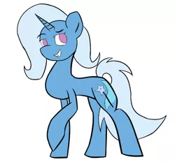 Size: 676x627 | Tagged: safe, artist:icey-wicey-1517, artist:sehtkmet, color edit, derpibooru import, edit, trixie, pony, unicorn, colored, female, grin, mare, simple background, smiling, smug, solo, white background