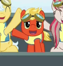 Size: 218x229 | Tagged: safe, derpibooru import, screencap, angel wings, mountain haze, short fuse, pegasus, pony, season 6, top bolt, animated, continuity, cropped, cute, diawinges, female, fuseabetes, gif, male, smiling, smol, when he smiles, wings
