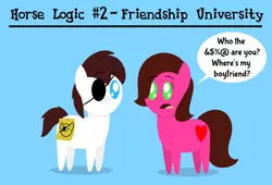 Size: 1280x871 | Tagged: artist:aarondrawsarts, brainbloom, censored, derpibooru import, friendship university, horse logic, oc, oc:brain teaser, oc:rose bloom, safe, swearing, tumblr, vulgar