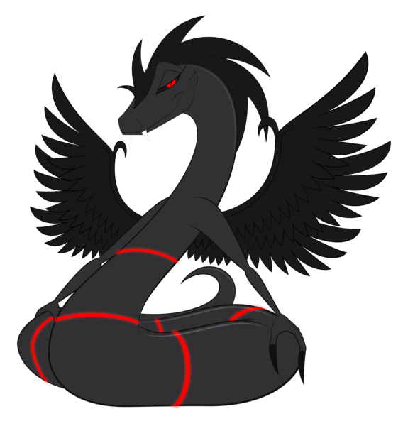 Size: 2953x3121 | Tagged: artist:culu-bluebeaver, claws, comic:the six-winged serpent, derpibooru import, fangs, oc, oc:plague, oc villain, safe, simple background, snake, stupid sexy oc, transparent background, unofficial characters only, wings