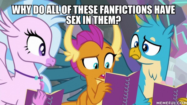 Size: 600x337 | Tagged: safe, derpibooru import, edit, edited screencap, screencap, gallus, silverstream, smolder, dragon, gryphon, hippogriff, fanfic, the end in friend, dragoness, female, image macro, male, meme, notebook, trio