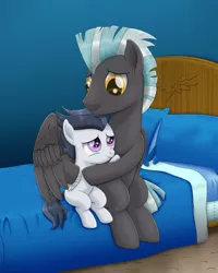 Size: 1724x2160 | Tagged: safe, artist:lifesharbinger, derpibooru import, rumble, thunderlane, pegasus, pony, affection, bbbff, bed, best brother, big brother hug, brother, brotherly love, brothers, colt, comforting, crying, cute, daaaaaaaaaaaw, embrace, embracing, equestria's best big brother, everything is going to be ok, feels, hnnng, hug, hugs needed, love and affection, male, rumblebetes, stallion, tears of joy, this will end in hugs, thunderbetes, winghug