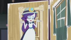 Size: 1280x720 | Tagged: safe, derpibooru import, screencap, rarity, equestria girls, equestria girls series, opening night, clothes, costume, marshmelodrama, selfie soot, solo