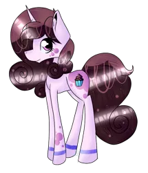 Size: 604x701 | Tagged: safe, artist:chazmazda, derpibooru import, oc, unofficial characters only, pony, unicorn, amino, commission, cupcake, flat color, food, fullbody, highlight, horn, markings, outline, shade, shading, simple background, solo, transparent background